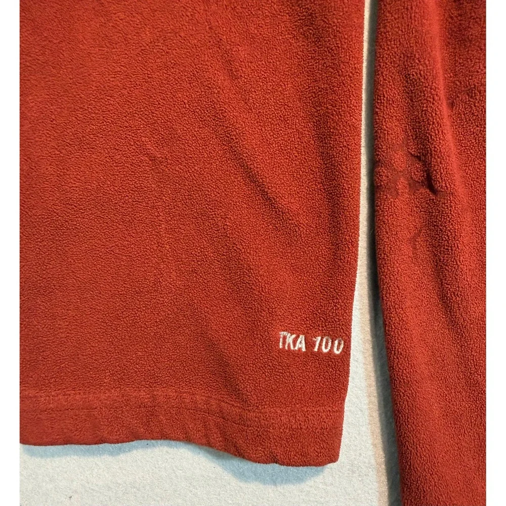 The North Face Mens Pullover TKA 100‎ Fleece Quarter Zip Red Sweater Large